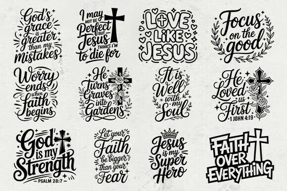 Christian Faith SVG Bundle for Real Embroidery Projects