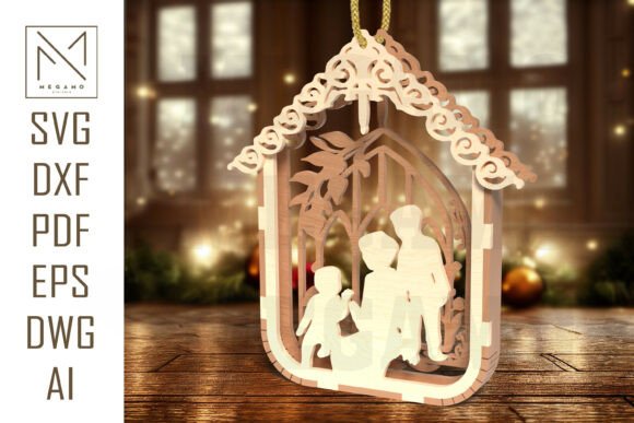 Holy Family Nativity Christmas Ornament for Real Embroidery Projects