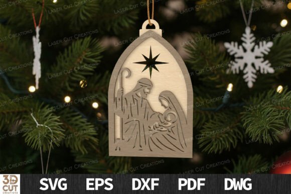 Holy Family Nativity Ornament SVG Review for Real Embroidery Projects