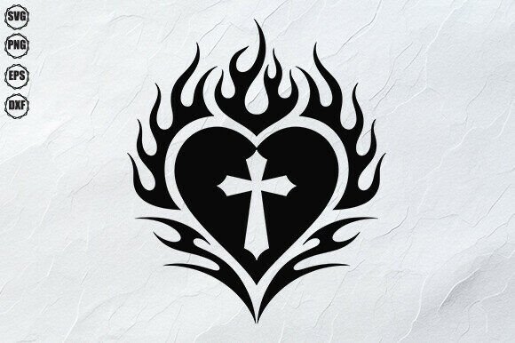 Sacred Heart Cross SVG Flaming Faith Review